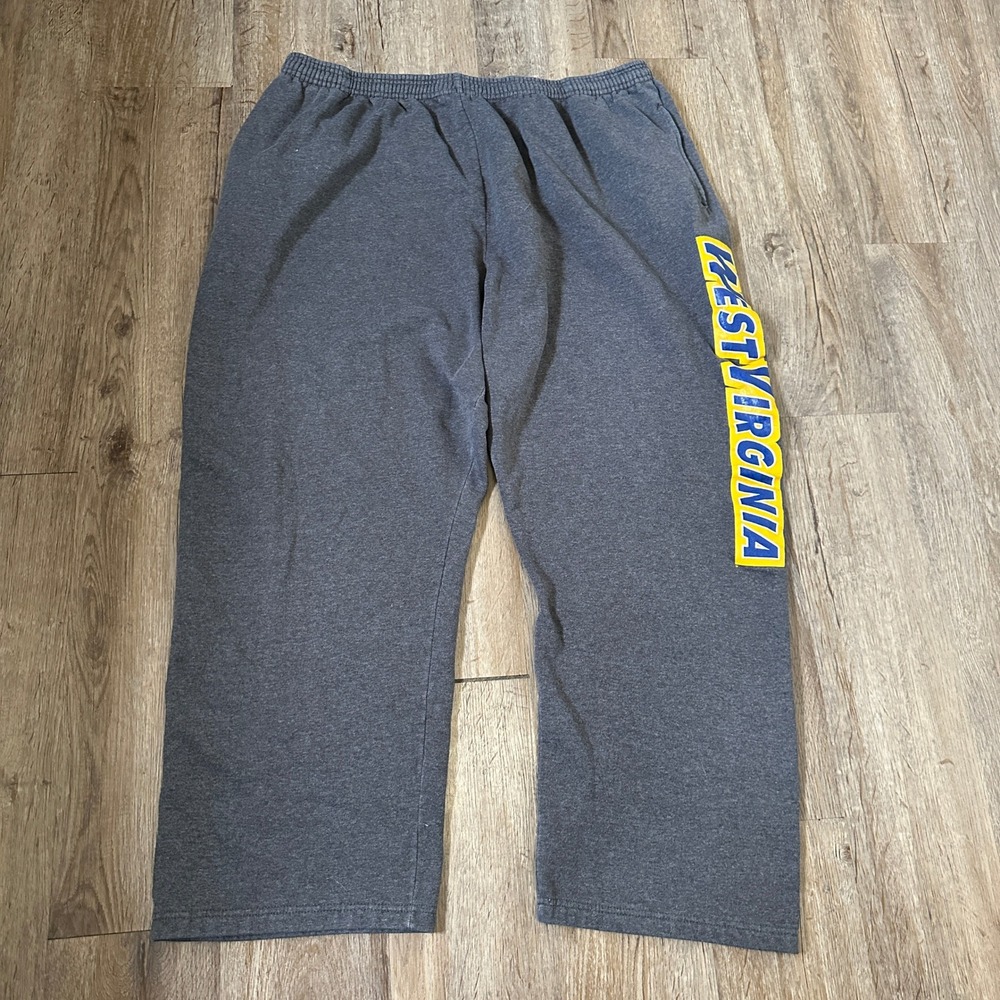 Majestic West Virginia‎ Mountaineers Sweatpants Mens XL Gray Fleece Section 101